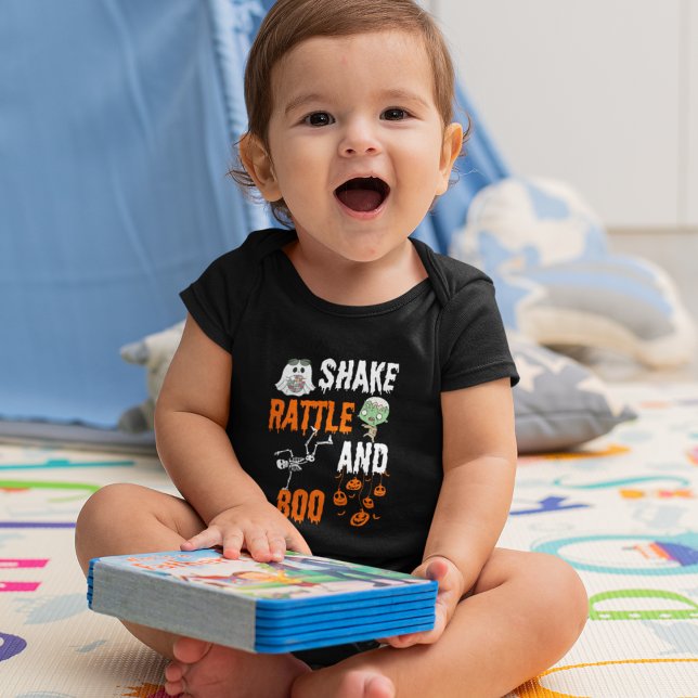 Body Para Bebé Shake, Rattle, Boo Skeleton Zombie Fun Halloween (Subido por el creador)