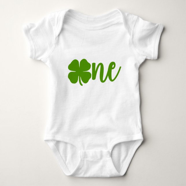 Body Para Bebé Shamrock Clover St. Patrick's Day ONE primer cumpl (Anverso)