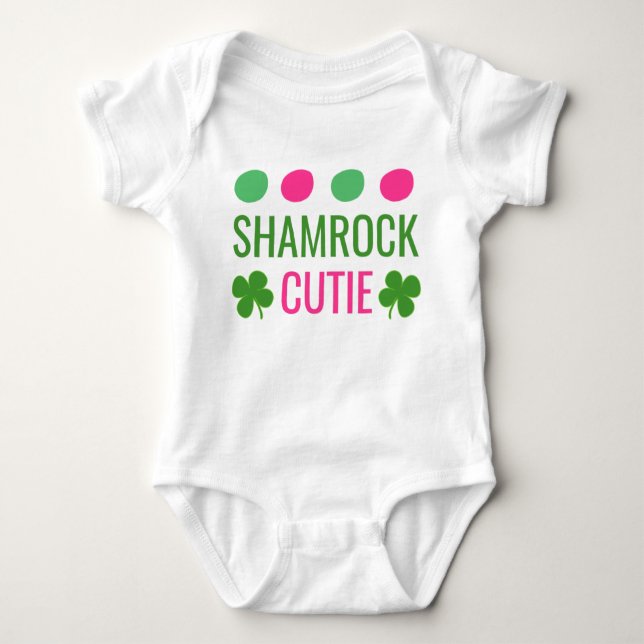 Body Para Bebé Shamrock Cutie // Cute St Patrick's Day (Anverso)