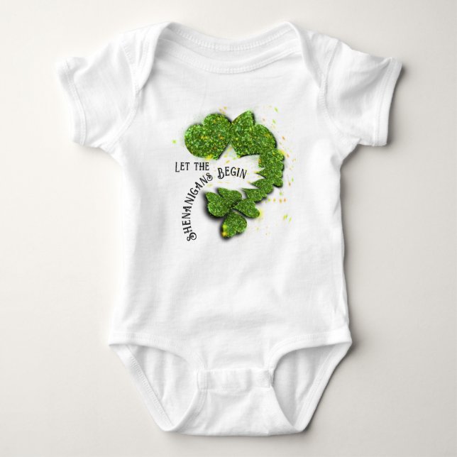 Body Para Bebé Shamrock verde | corazones brillantes Baby Bodysui (Anverso)