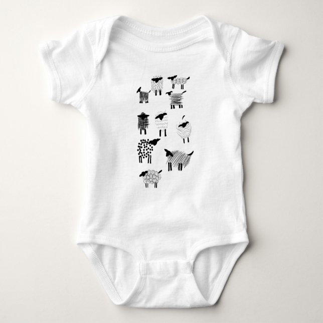 Body Para Bebé Sheep doodles (Anverso)