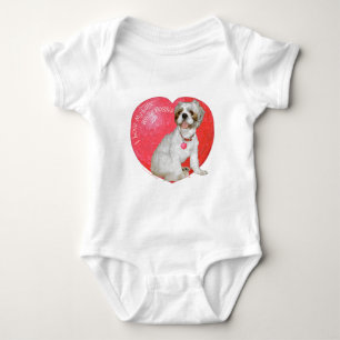 Body Para Bebé Shih Tzu / Lhasa Apso Día de San Valentín