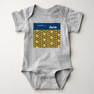 Body Para Bebé SHRIMPLEMENTE Patrón Cuto Azul Amarillo Personaliz