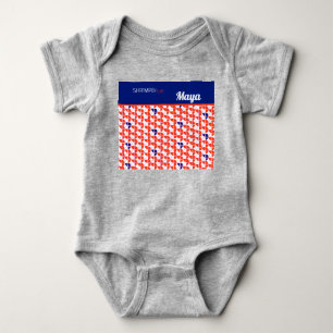 Body Para Bebé SHRIMPLY Kawaii Retro Naranja Blanco Personalizado