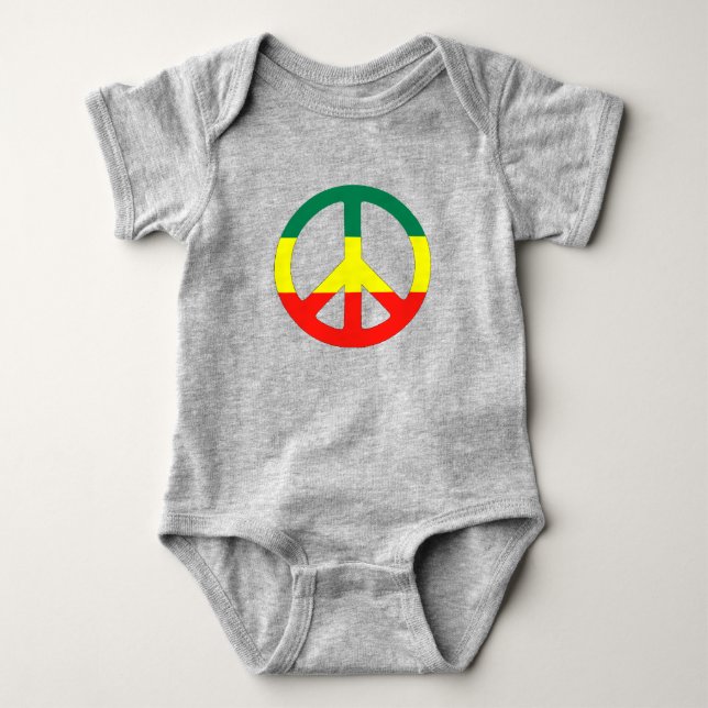Body Para Bebé signo de la paz del hippie con la bandera del (Anverso)