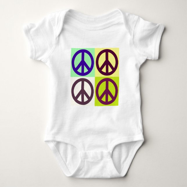 Body Para Bebé Signo de Paz Pop Art (Anverso)