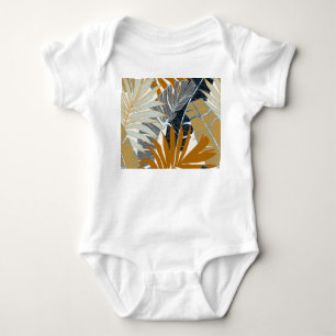 Body Para Bebé Silhouette Golden Tropical Leaves