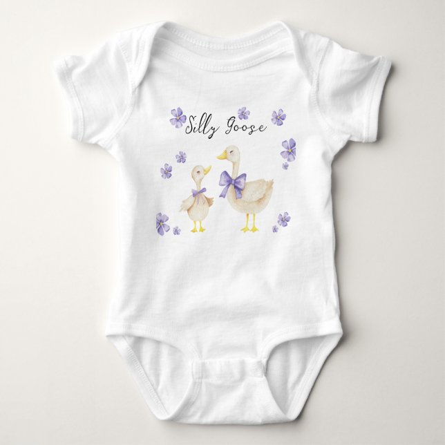 Body Para Bebé Silly Goose Baby Shower  (Anverso)