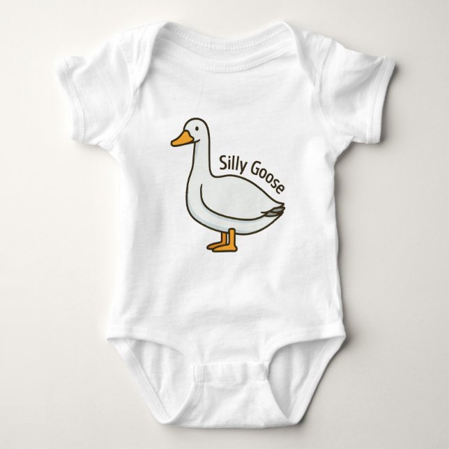 Body Para Bebé Silly Goose Funny Personalizado Goose (Anverso)