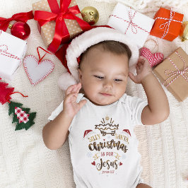 Body Para Bebé SILLY SANTA NAVIDADES ES PARA JESÚS CORTO cristian