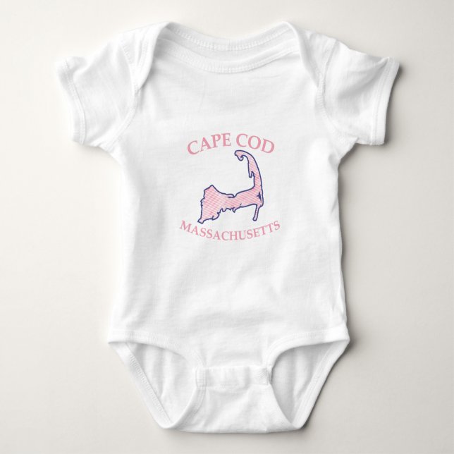 Body Para Bebé Silueta de capucha de capucha rosada preppy (Anverso)