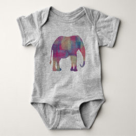 Body Para Bebé Silueta de elefante abstracto púrpura pastel