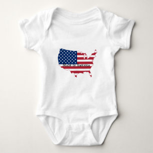 Body Para Bebé Silueta de mapa de bandera de Estados Unidos