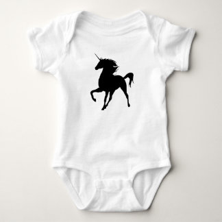 Body Para Bebé Silueta de unicornio negro