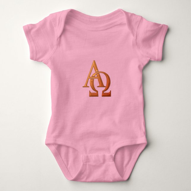 Body Para Bebé Símbolo Alfa y Omega Golden "3-D" (Anverso)