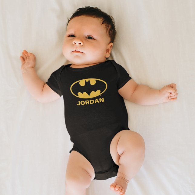 Body Para Bebé Símbolo batman personalizado | Logotipo Oval (Baby wearing bodysuit)