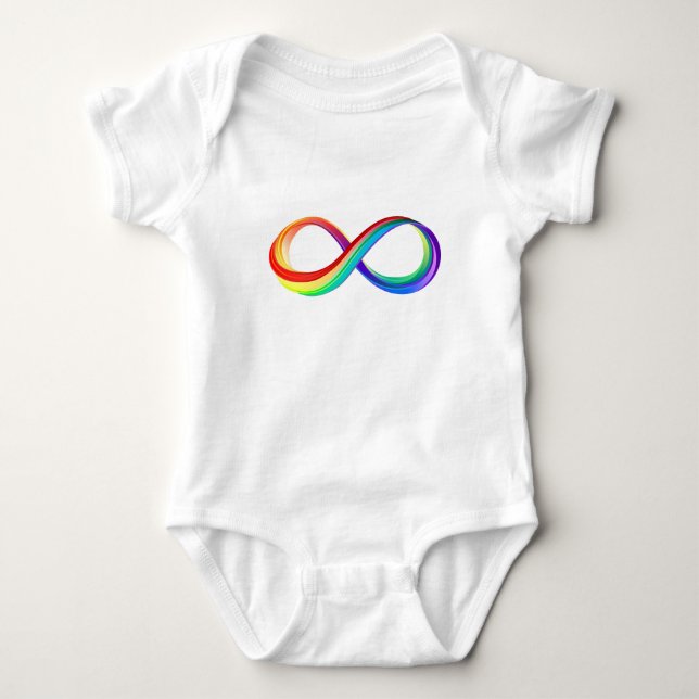 Body Para Bebé Símbolo infinito arcoiris en capas (Anverso)