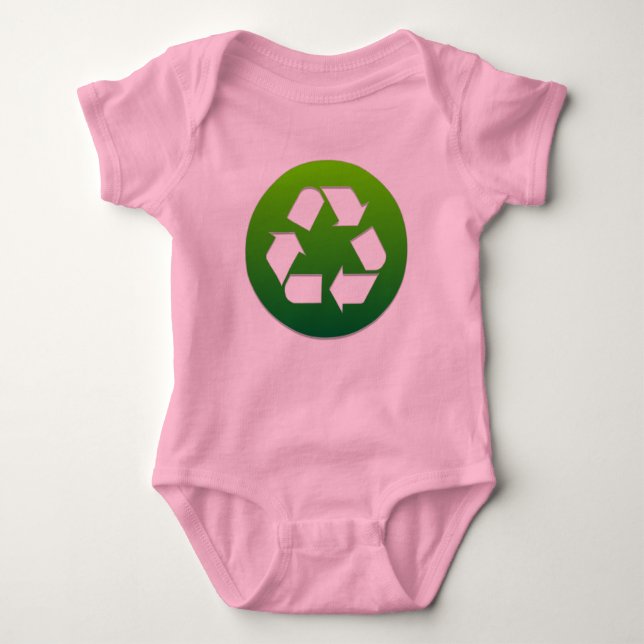 Body Para Bebé Símbolo verde de reciclaje (Anverso)
