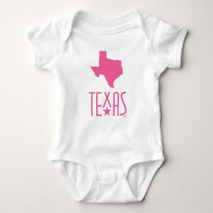 Body Para Bebé Símbolos de Texas, estado de Texas, rosa