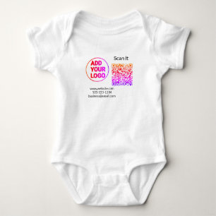 Body Para Bebé Simple código qr minimalista agregar logo escanear