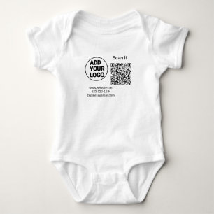 Body Para Bebé Simple código qr minimalista agregar logo escanear