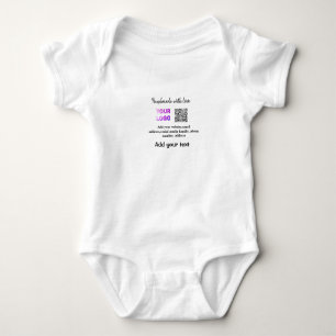 Body Para Bebé Simple código qr minimalista agregar logo escanear