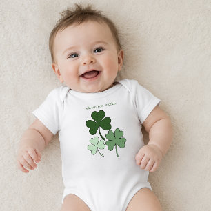 Body Para Bebé Simple Green Minimalista Trébol de Tréboles