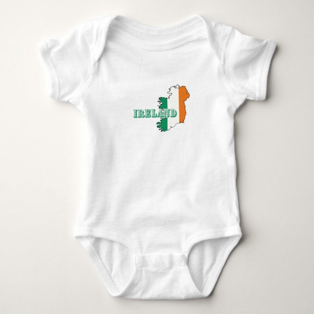 Body Para Bebé Simple irlanda moderna irish Art Map Flag Souvenir (Anverso)