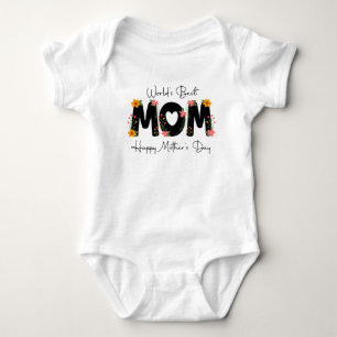 Body Para Bebé Simple Mejor Mamá del Mundo Día de la Madre Caligr
