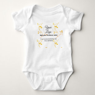 Body Para Bebé simple minimal añade tu logo/diseño dorado amarill