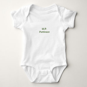 Body Para Bebé Simple minimal green add your text name photo cust