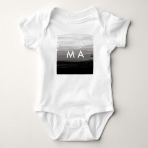 Body Para Bebé Simple monograma añade tu letra nombre hombre mini