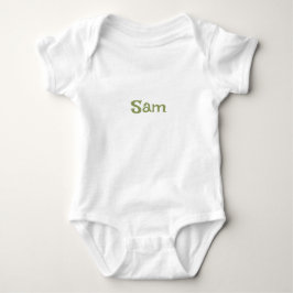 Body Para Bebé Simple Musgo Verde Nombre Personalizado