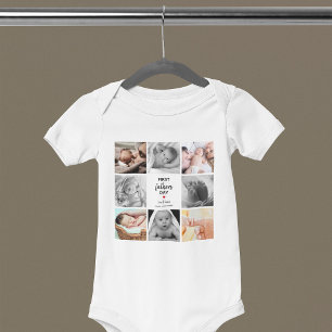 Body Para Bebé Simple Primer Día del Padre Collage de Imágenes
