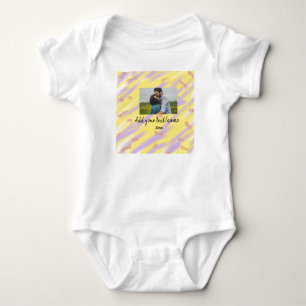 Body Para Bebé simple texto de monograma de nombre personalizado