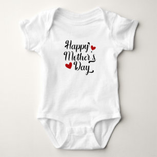 Body Para Bebé Simple y feliz caligrafía del día de la madre B