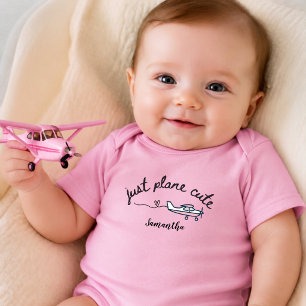 Body Para Bebé Simplemente Avión Bonito Avión Rosa Personalizado