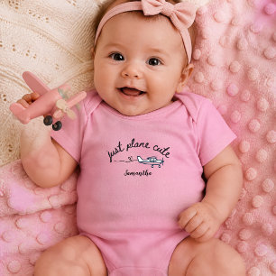 Body Para Bebé Simplemente Avión Bonito Avión Rosa Personalizado