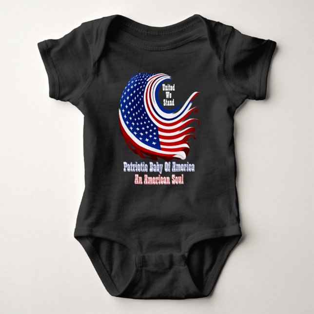 Body Para Bebé Simplemente Enspirado Bebé Patriótico de América  (Anverso)