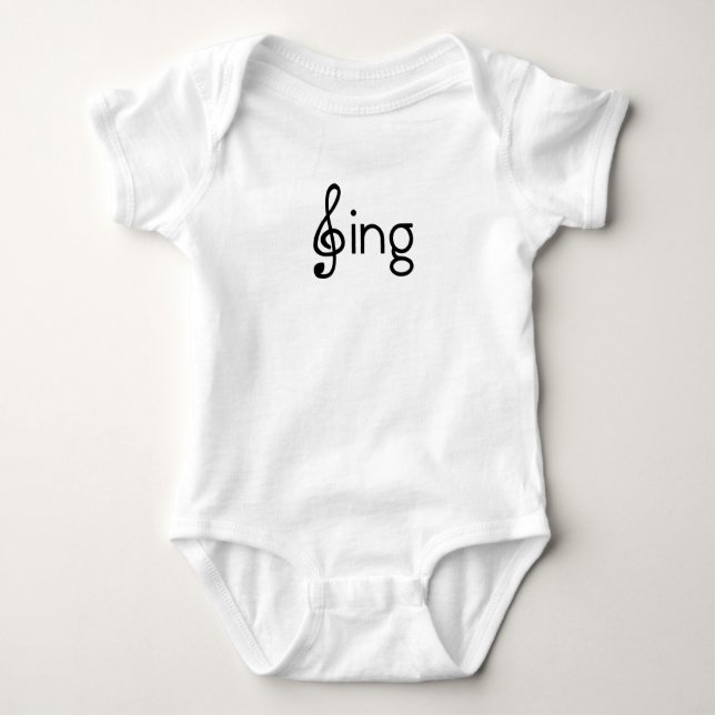 Body Para Bebé Sing Clef Word Image Sing Notes (Anverso)