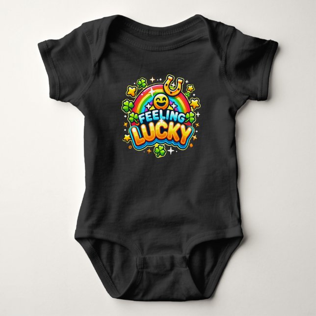 Body Para Bebé Sintiéndose afortunado - Vibrante diseño de celebr (Anverso)
