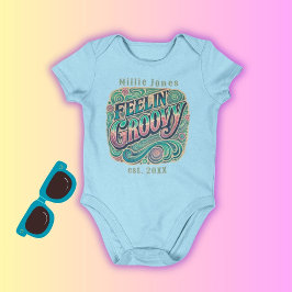 Body Para Bebé Sintiéndose Groovy Retro Años 70 Vintage Psicodéli
