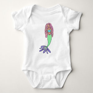 Body Para Bebé sirena arcoíris rosa azul morado verde negro rizad