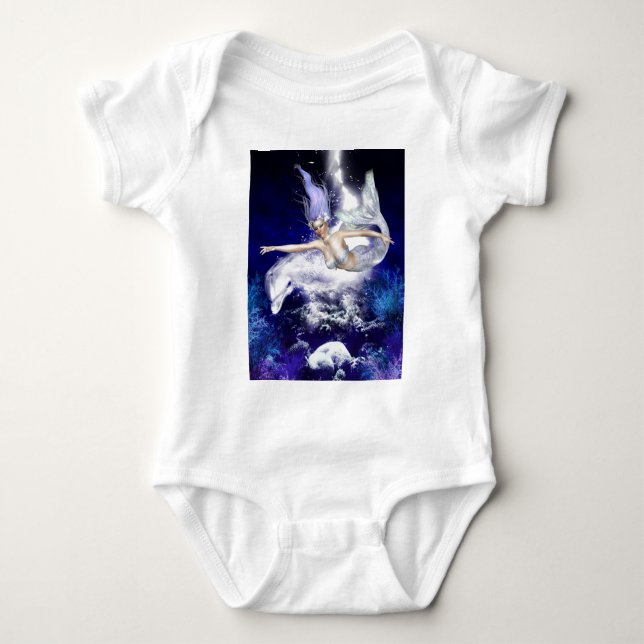 Body Para Bebé Sirena con camiseta de bebé delfín (Anverso)