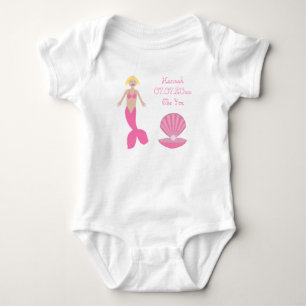 Body Para Bebé Sirena de Fantasía Rosa Bonito Personalizada