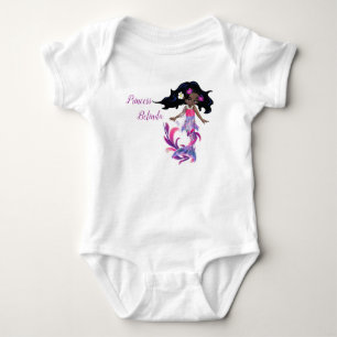 Body Para Bebé Sirena mágica rosa con remolinos