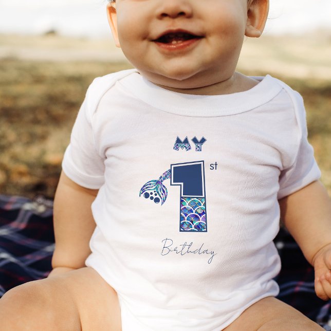 Body Para Bebé Sirenita colorida escala a niñas pequeñas primer c (See collection for more ages and for matching family shirts!)