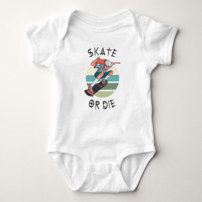 Body Para Bebé Skate o muere Skateboard Boy (Anverso)