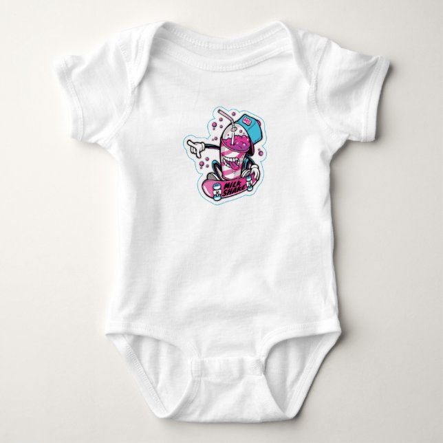 Body Para Bebé Skateboard Milk Shake (Anverso)