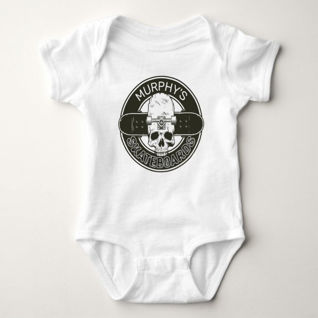 Body Para Bebé Skateboarding Skateboarding Personalizada (Anverso)